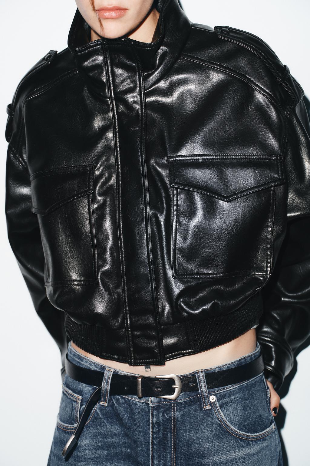 КУРТКА ИЗ ИСКУССТВЕННОЙ КОЖИ С ХЛЯСТИКАМИ