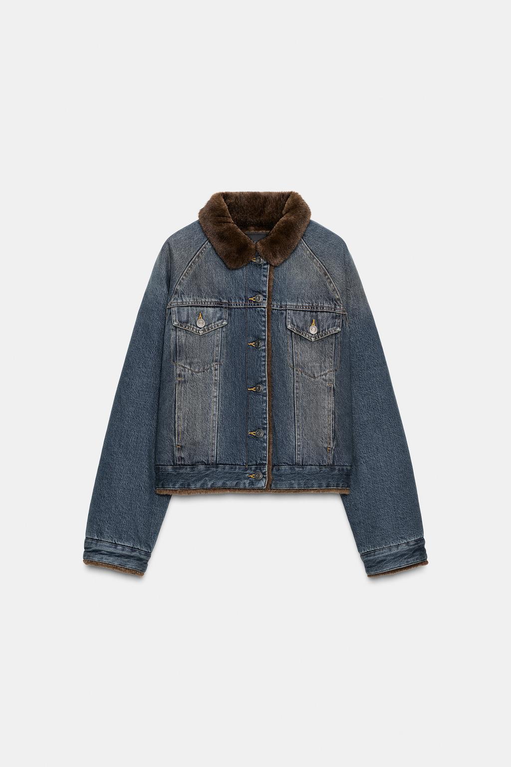 ДЖИНСОВАЯ КУРТКА С ИСКУССТВЕННЫМ МЕХОМ — ZW COLLECTION