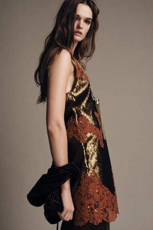 Golden | 4831/243/303 - Zara Платье с кружевом и пайетками ZW COLLECTION LIMITED EDITION