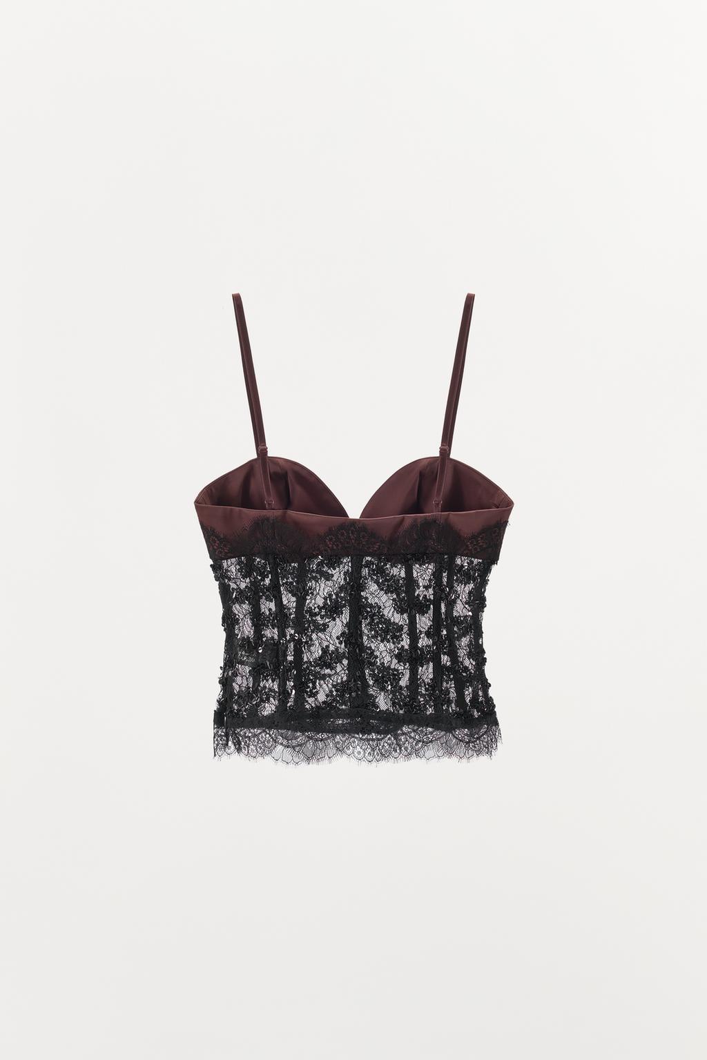 ТОП В БЕЛЬЕВОМ СТИЛЕ С КРУЖЕВОМ И ПАЙЕТКАМИ