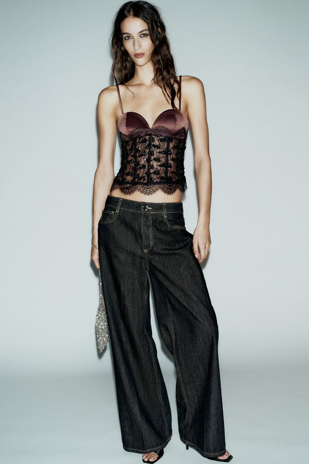 ТОП В БЕЛЬЕВОМ СТИЛЕ С КРУЖЕВОМ И ПАЙЕТКАМИ