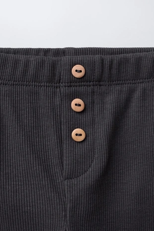 Легинсы в рубчик с пуговицами- Заказать в России