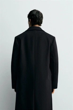 Двубортное пальто из шерсти- Заказать в России