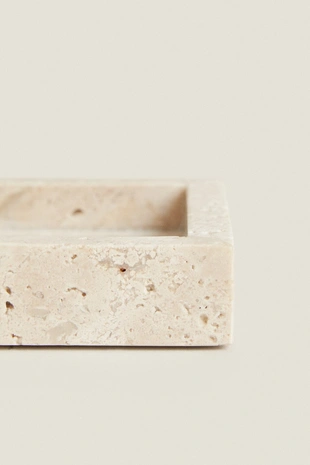 Прямоугольная мыльница из бежевого мрамора- Заказать в России