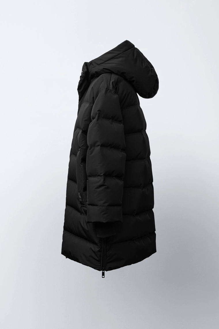Длинный пуховик с водоотталкивающей отделкой