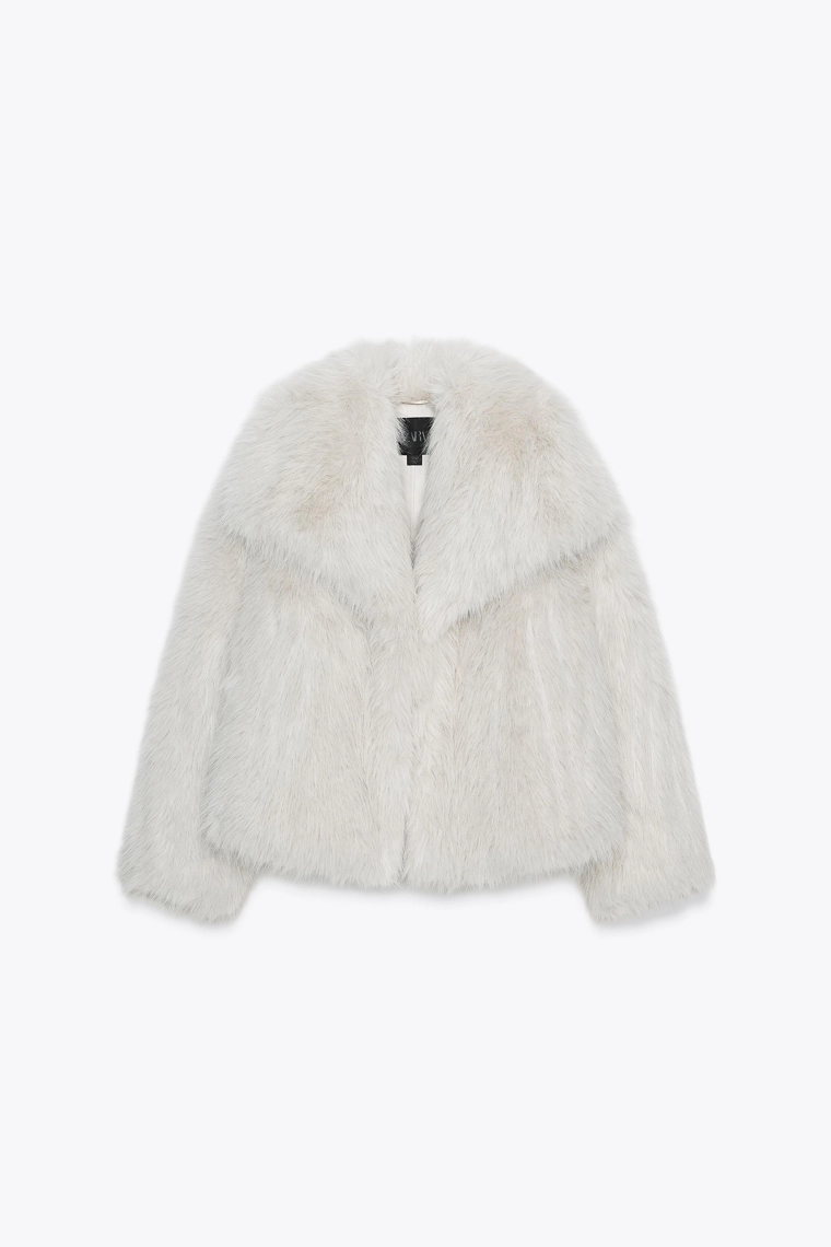 Пальто из искусственного меха коллекции zara woman