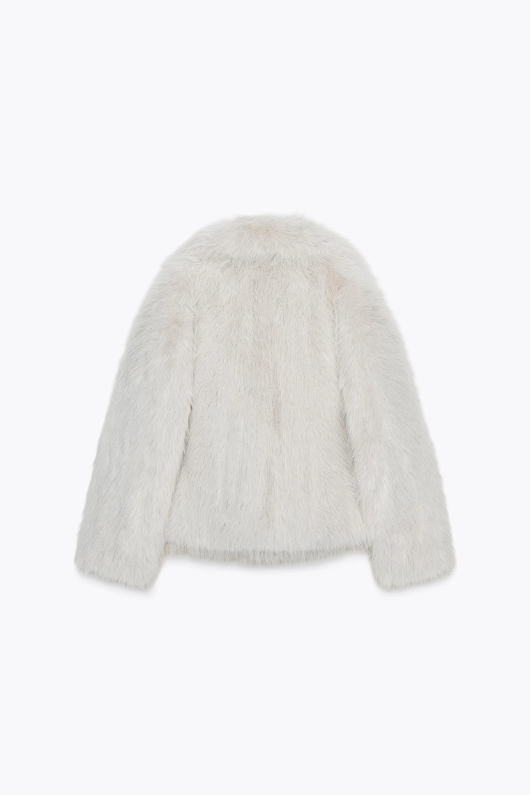 Пальто из искусственного меха коллекции zara woman