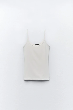 Топ из полиамида с тонкими бретелями- Заказать в России