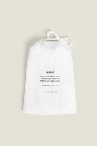 Полосатый хлопковый защитник для подушки- Заказать в России