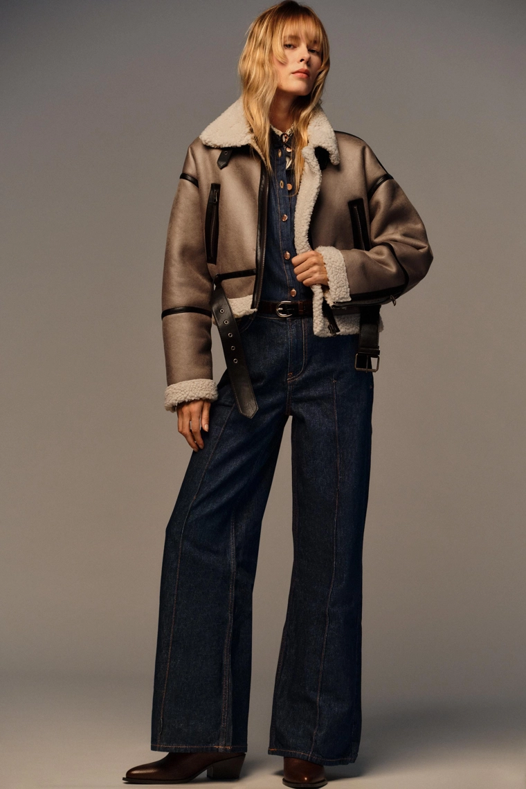 Джинсы с высокой посадкой и широкими штанинами на поясе z1975