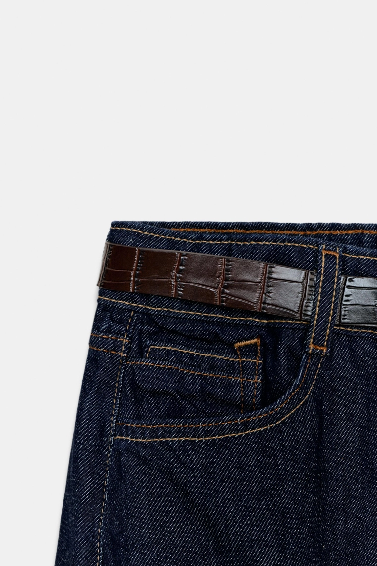 Джинсы с высокой посадкой и широкими штанинами на поясе z1975