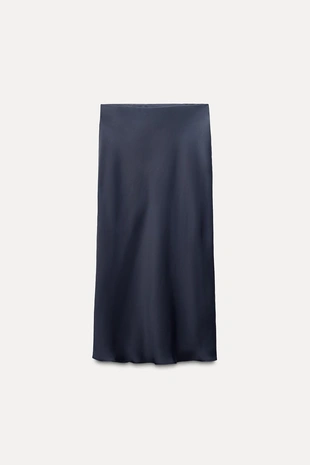 Атласная юбка миди