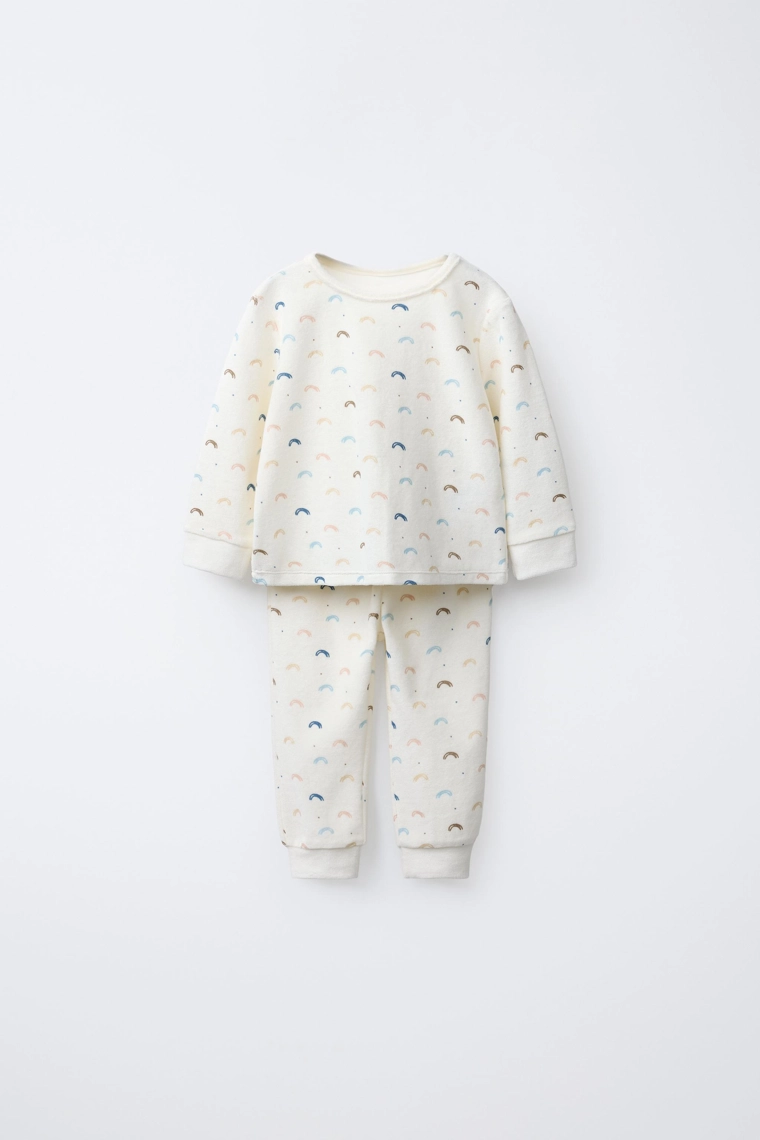 Пижама из велюра радужная 2-6 лет