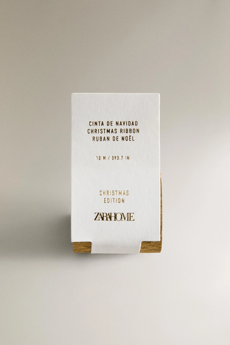 Золотая лента для рождественских подарков из крепированной бумаги
