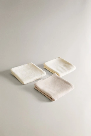 Cream | 7602/724/733 - Zara Детские мини-полотенца луна (набор из 3 шт.)