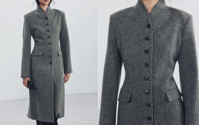 Пальто Zara «Zw» из шерсти с пуговицами