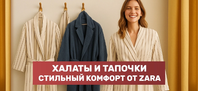 Халаты и тапочки от Зара Хоум