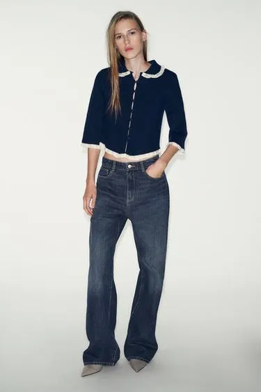 Кардиган с кружевным воротничком питера пэна