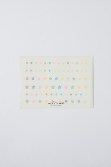Zara Наклейки для лица с блестящими цветами ZARA