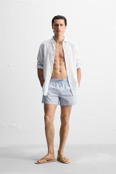 Zara Плавки средней длины из сирюковой ткани