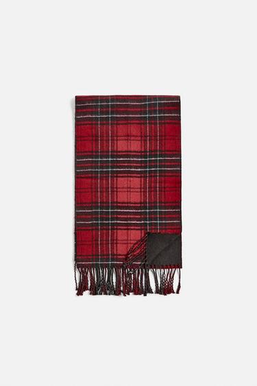 Zara Шарф в контрастную клетку купить с доставкой.