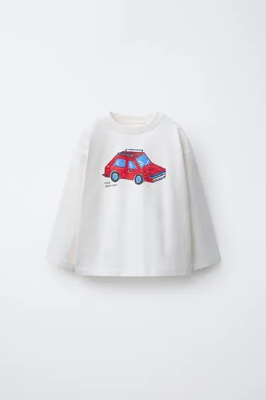 Футболка с принтом транспортного средства