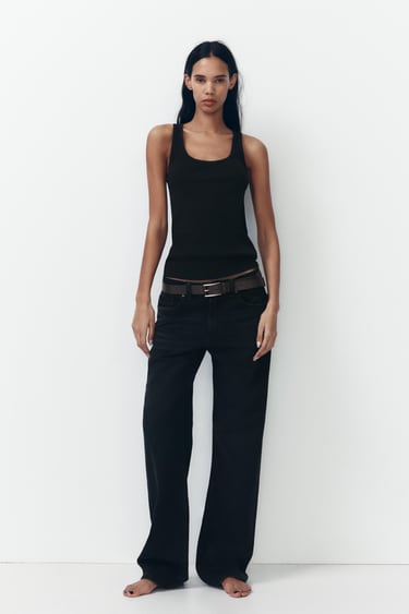Zara Джинсы TRF WIDE LEG FULL LENGTH со средней посадкой