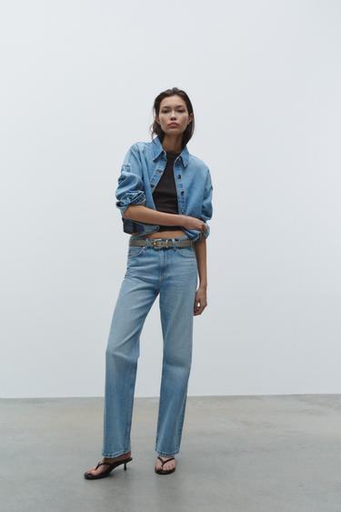 Zara Джинсы Z1975 прямого кроя с высокой посадкой и длинной длиной купить с доставкой.