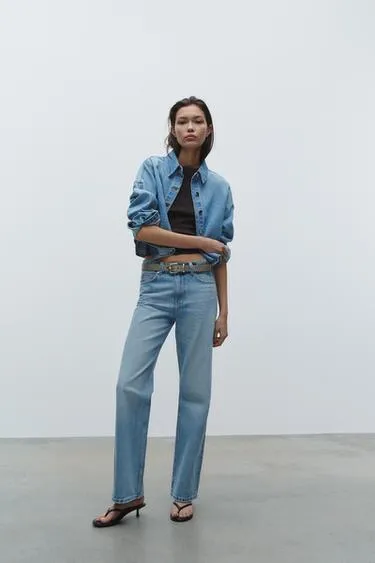 Джинсы Z1975 прямого кроя с высокой посадкой и длинной длиной