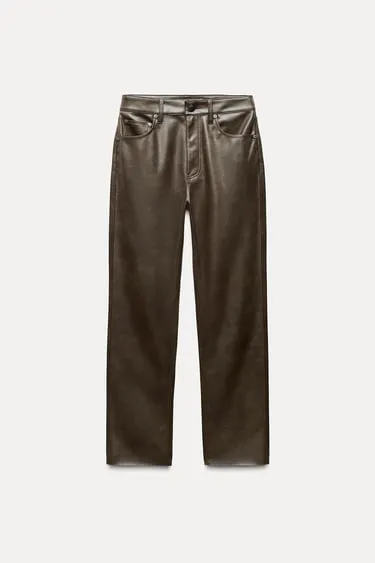 Укороченные джинсы BOOTCUT из искусственной кожи — ZW COLLECTION