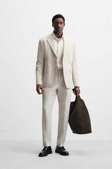 Zara Костюмный блейзер из 100% льна