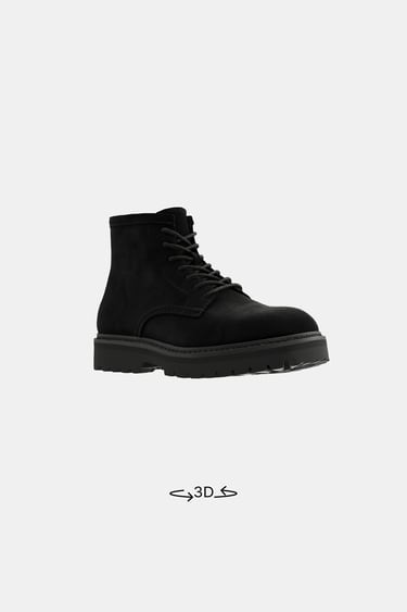Zara Кожаные ботинки со шнуровкой купить с доставкой.