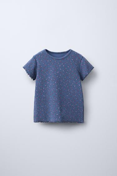 Zara Футболка в рубчик с принтом купить с доставкой.