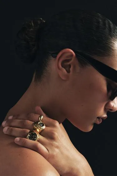 Набор из 3 металлических колец с деталями из блесток- Заказать в России