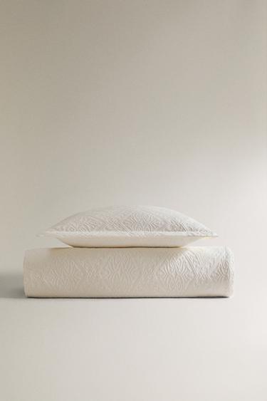 Zara Хлопковое покрывало с геометрическим дизайном