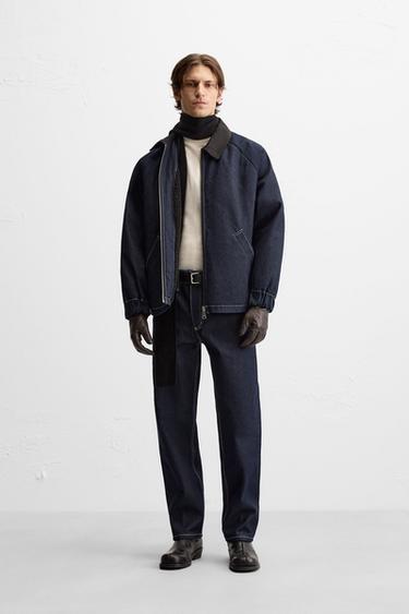 Zara Комбинированная джинсовая куртка купить с доставкой.