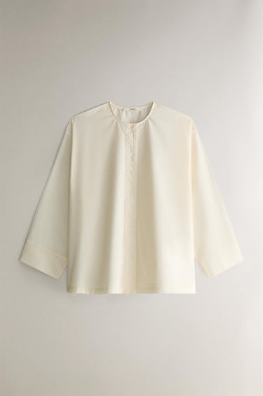 Zara Рубашка из хлопка с ажурными деталями купить с доставкой.