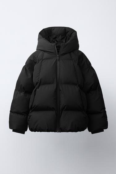 Zara Водонепроницаемая пуховая куртка с капюшоном