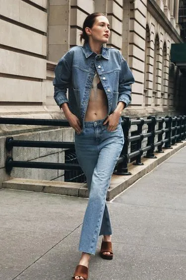Джинсы ZARA Z.02 прямого кроя на высокой талии