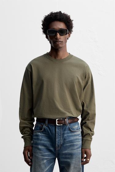 Zara Футболка MEDIUM WEIGHT с длинными рукавами купить с доставкой.