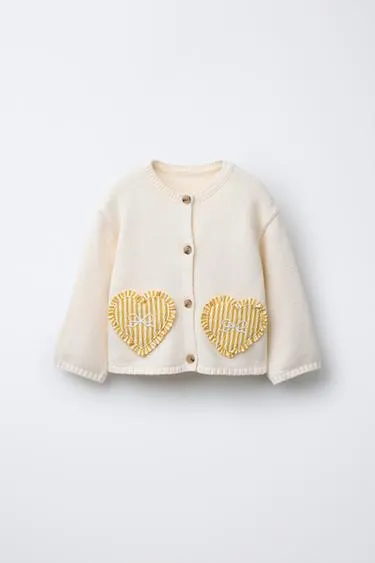 Кардиган с карманами «сердца»- Заказать в России