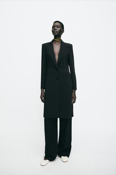 Zara Удлиненный блейзер с подплечниками купить с доставкой.