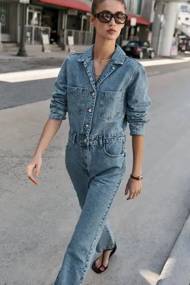 Джинсовый комбинезон Z1975 с длинными рукавами- Заказать в России