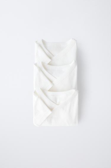 Zara Тройной набор базовых боди с отложным воротником и короткими рукавами