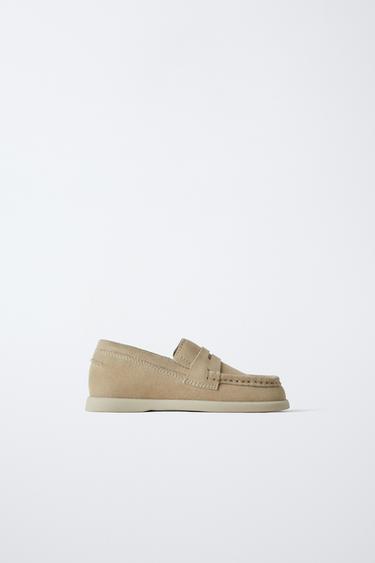 Zara Кожаные лоферы с планкой