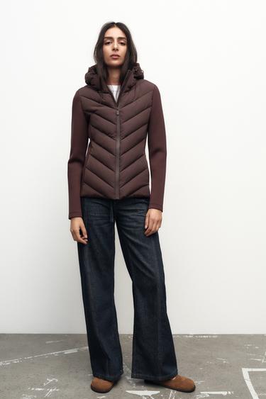 Zara Стеганая куртка с контрастными деталями купить с доставкой.