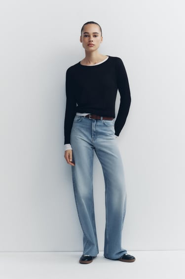 Zara Джинсы с высокой посадкой TRF WIDE LEG