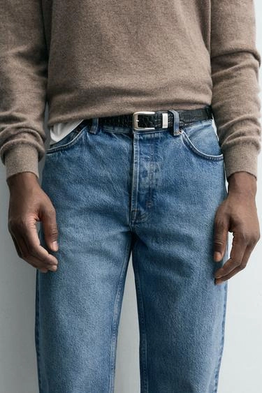 Ремень из тисненой кожи