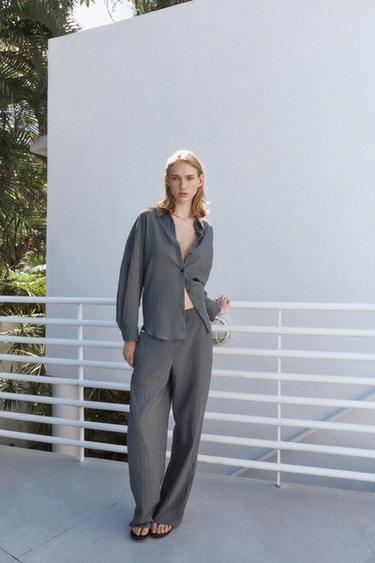 Zara Рубашка в полоску с подворачиваемыми рукавами купить с доставкой.