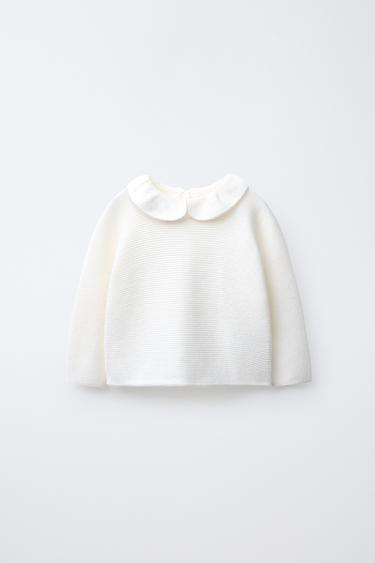 Zara Трикотажный свитер с воротником-петерпен купить с доставкой.